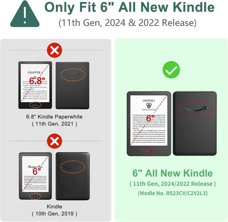 TaIYanG Case for 6" All-New Kindle (11th Generation 2024 & 2022 Release), Lightweight Slim Smart PU Leather Cover for 6 inch Kindle 2024 & 2022 e-Reader (Not Fit Paperwhite 11th Gen 2021) - Image 2